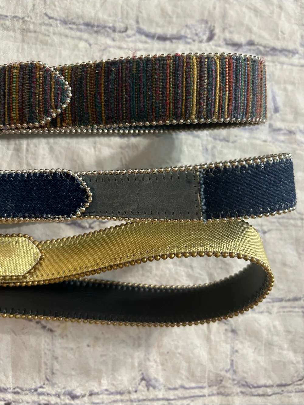 VINTAGE ELITE(2) BOHO & (1) COLOR BLOCK VTG DENIM  STYLE WOMEN’S BELTS